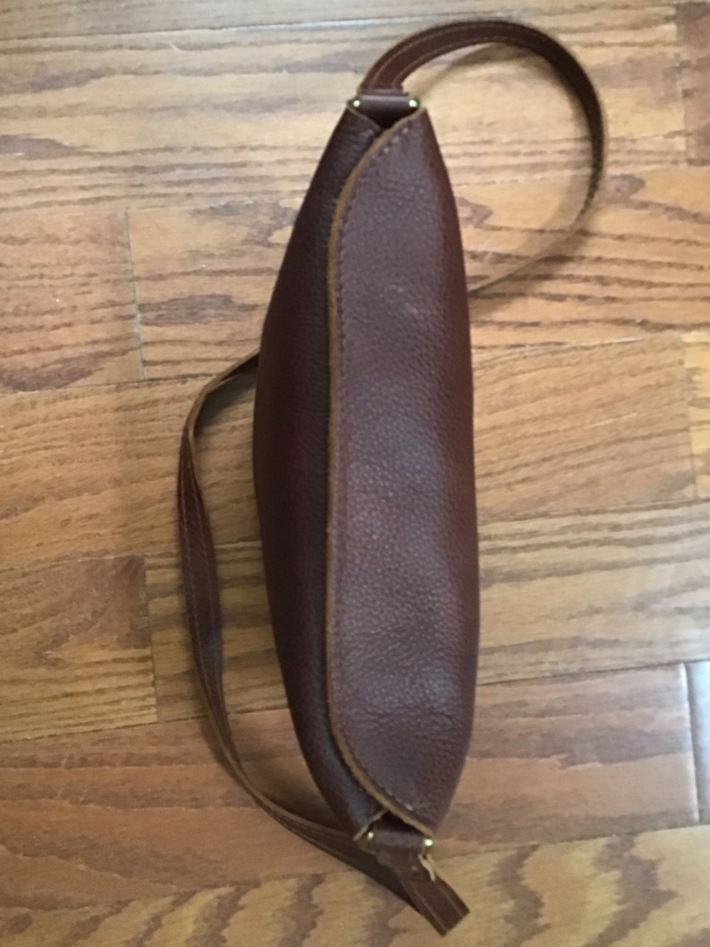 Portland Leather Brown Pebbled Leather Sling Belt Bag